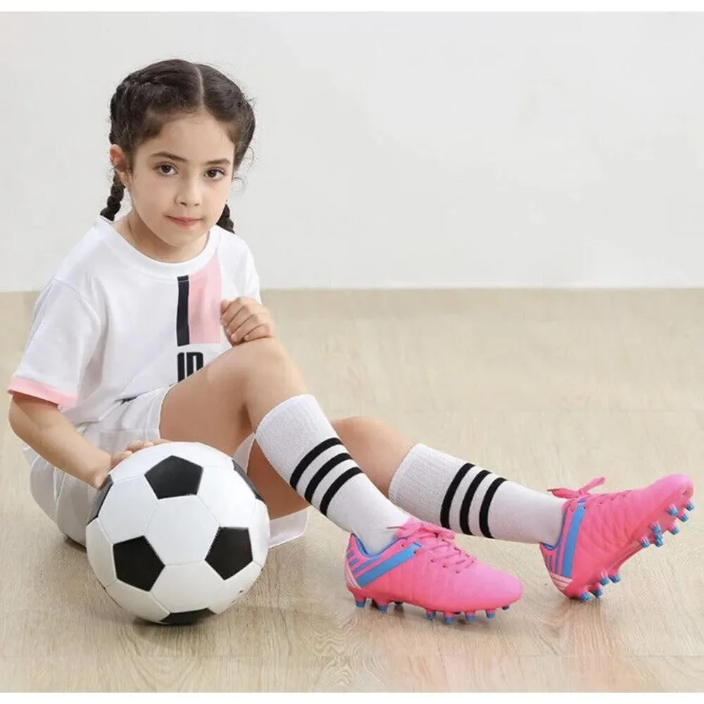 BROOMAN Youth Kids Girls Neon Pink Soccer Softball Cleats Athletic Shoes 11